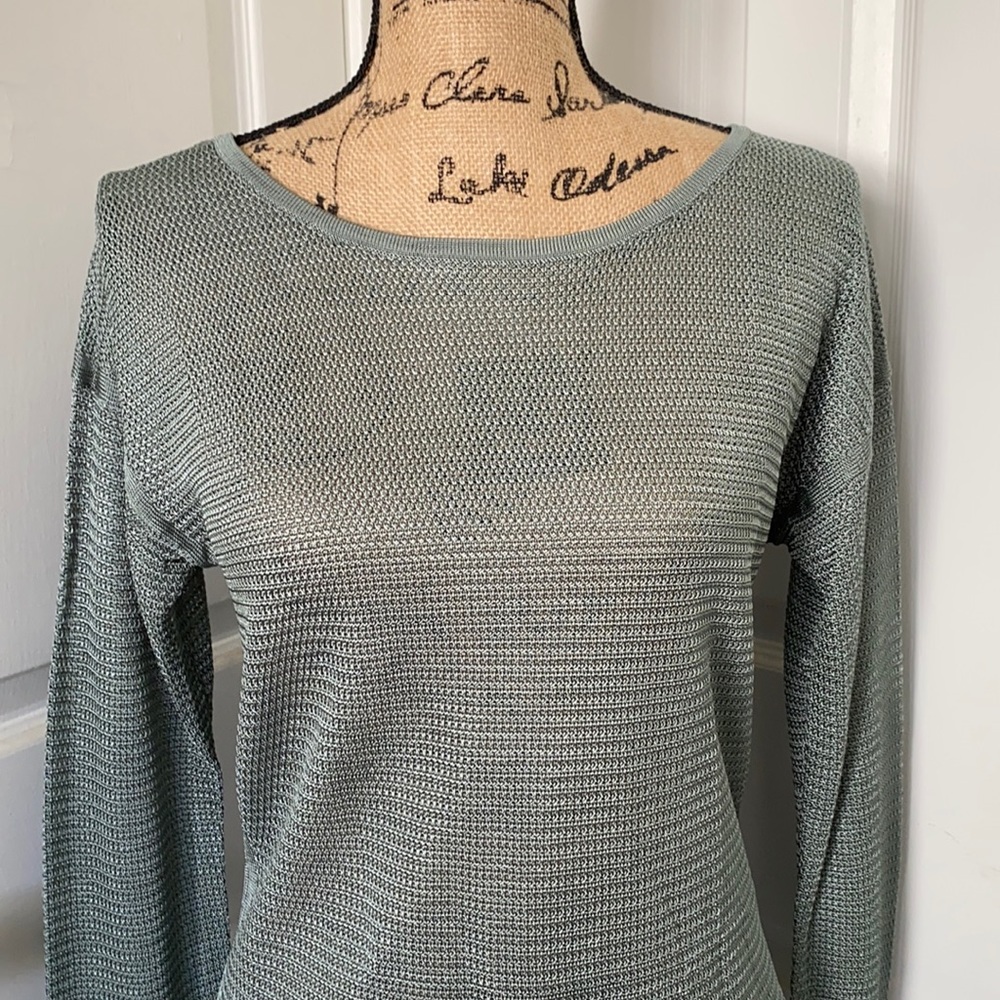 NWT WHBM Sage Green Long-Sleeve Top - Size Small